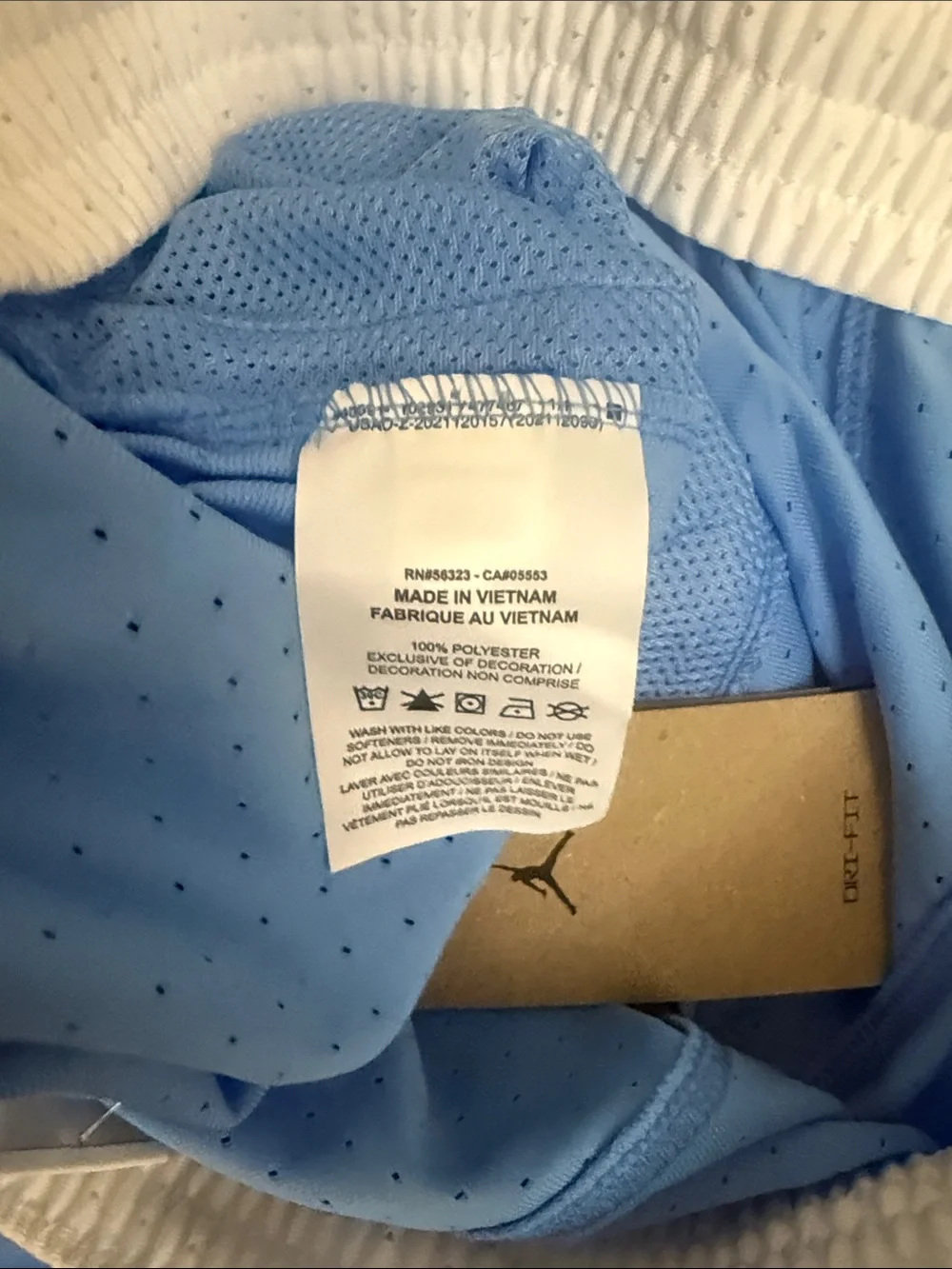 Jordan Light Blue Basketball Shorts with White Trim